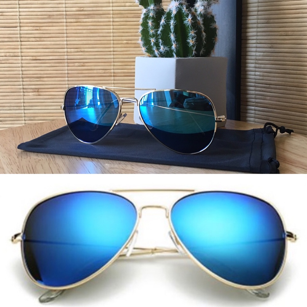 Blue Aviator Sunglasses